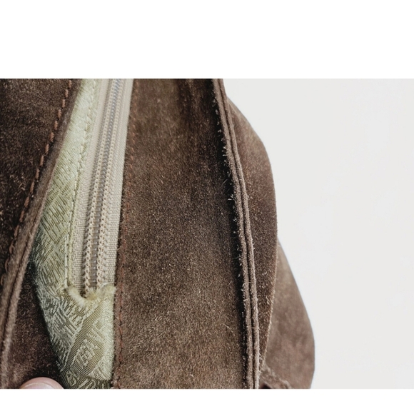 Vintage Bottega Veneta brown suede Sholder  bag Flap Magnetic Closure Minimalist - Picture 6 of 14